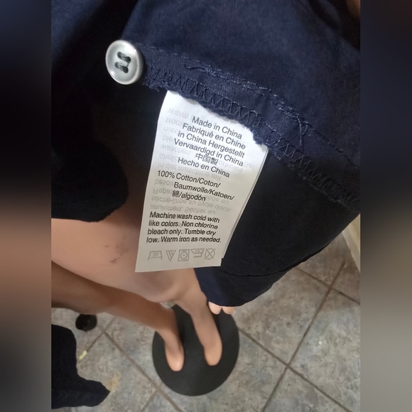 J. Crew Navy Long-Sleeve Shirt Dress - Picture 5 of 6